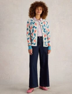 WHITE STUFF Pure Cotton Printed Cardigan -Cyberjammies Store Pure Cotton Printed Cardigan 2