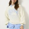 Pure Cotton Printed Slogan Sweatshirt