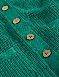 WHITE STUFF Pure Cotton Ribbed Crew Neck Cardigan -Cyberjammies Store Pure Cotton Ribbed Crew Neck Cardigan 4