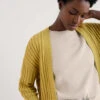 Pure Cotton Ribbed Edge To Edge Cardigan