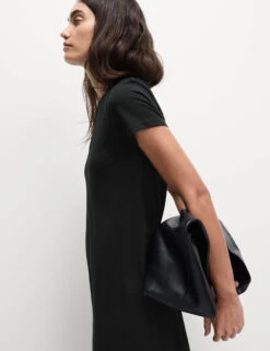 Pure Cotton Round Neck Midi T-Shirt Dress -Cyberjammies Store Pure Cotton Round Neck Midi T Shirt Dress 5