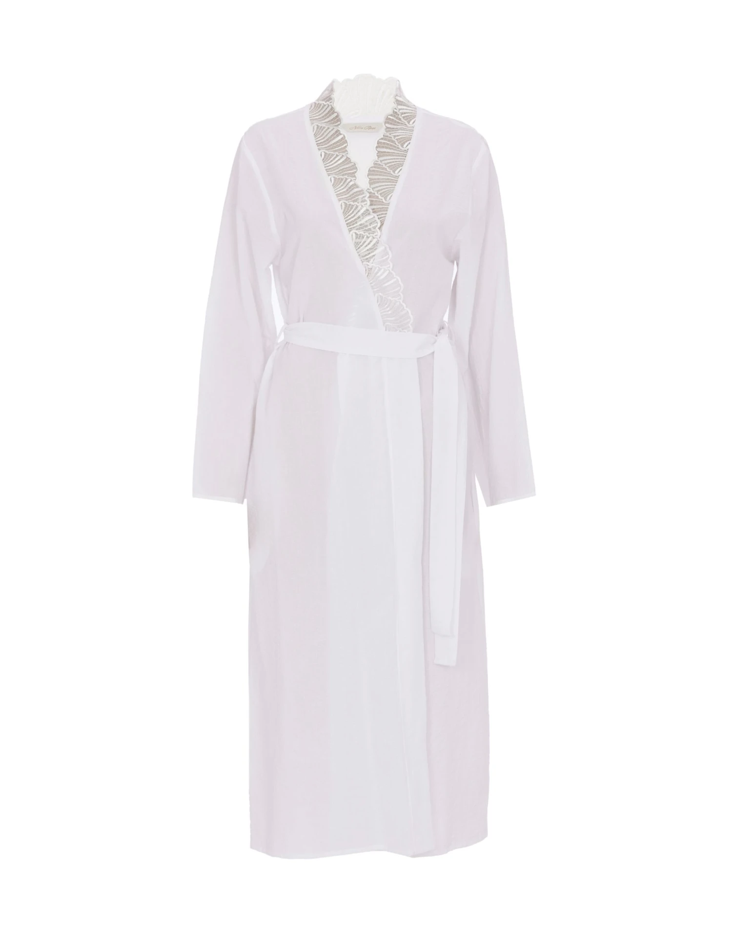 Cyberjammies Pure Cotton Seersucker Lace Trim Dressing Gown 2 Cyberjammies Pure Cotton Seersucker Lace Trim Dressing Gown - Image 2