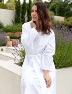 Cyberjammies Pure Cotton Seersucker Lace Trim Dressing Gown 11 Cyberjammies Pure Cotton Seersucker Lace Trim Dressing Gown -Cyberjammies Store Pure Cotton Seersucker Lace Trim Dressing Gown 3