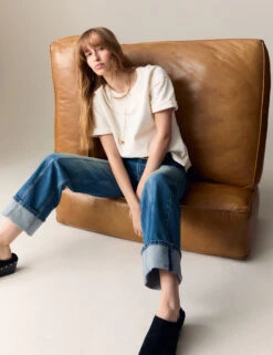 Pure Cotton Short Sleeve Sweatshirt