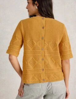 WHITE STUFF Pure Cotton Stitch Detail Knitted Top -Cyberjammies Store Pure Cotton Stitch Detail Knitted Top 3