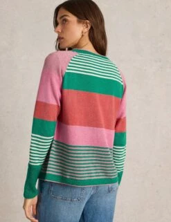 WHITE STUFF Pure Cotton Striped Cardigan -Cyberjammies Store Pure Cotton Striped Cardigan 3