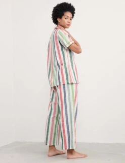Pure Cotton Striped Cropped Pyjama Set -Cyberjammies Store Pure Cotton Striped Cropped Pyjama Set 2