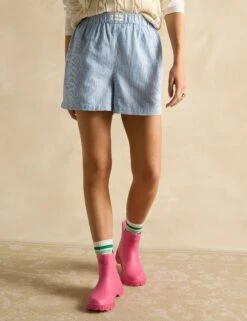 Joules Pure Cotton Striped Elasticated Waist Shorts