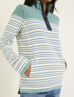 Pure Cotton Striped Half Zip Sweatshirt 13 Pure Cotton Striped Half Zip Sweatshirt -Cyberjammies Store Pure Cotton Striped Half Zip Sweatshirt 3