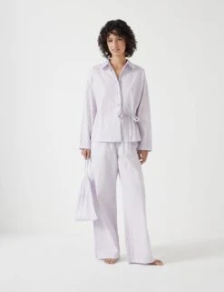 Pure Cotton Striped Poplin Pyjama Set