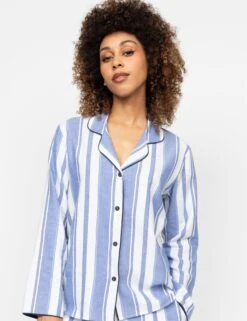 Cyberjammies Pure Cotton Striped Revere Pyjama Top
