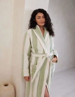 Pure Cotton Striped Towelling Dressing Gowns -Cyberjammies Store Pure Cotton Striped Towelling Dressing Gowns 4