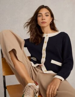 WHITE STUFF Pure Cotton Textured Cardigan