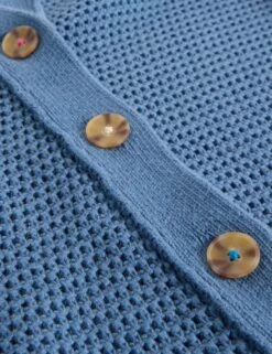 WHITE STUFF Pure Cotton Textured Collared Cardigan -Cyberjammies Store Pure Cotton Textured Collared Cardigan 2