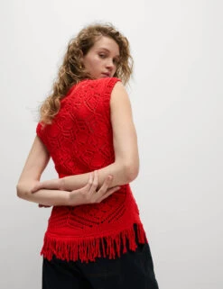 Pure Cotton Textured Slim Fit Knitted Top -Cyberjammies Store Pure Cotton Textured Slim Fit Knitted Top 4