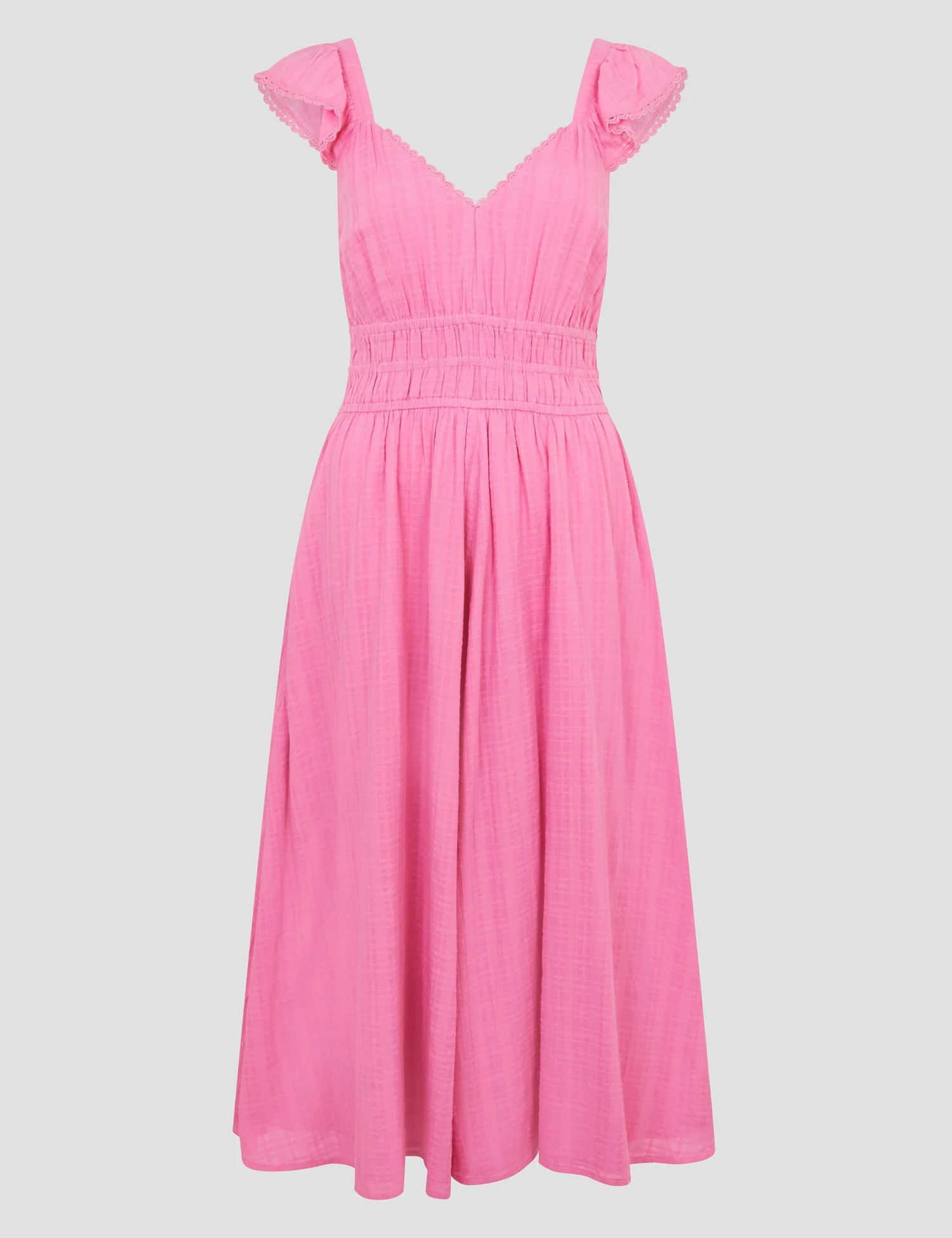 MONSOON Pure Cotton Textured Sweetheart Neckline Midi Beach Dress 2 MONSOON Pure Cotton Textured Sweetheart Neckline Midi Beach Dress - Image 2