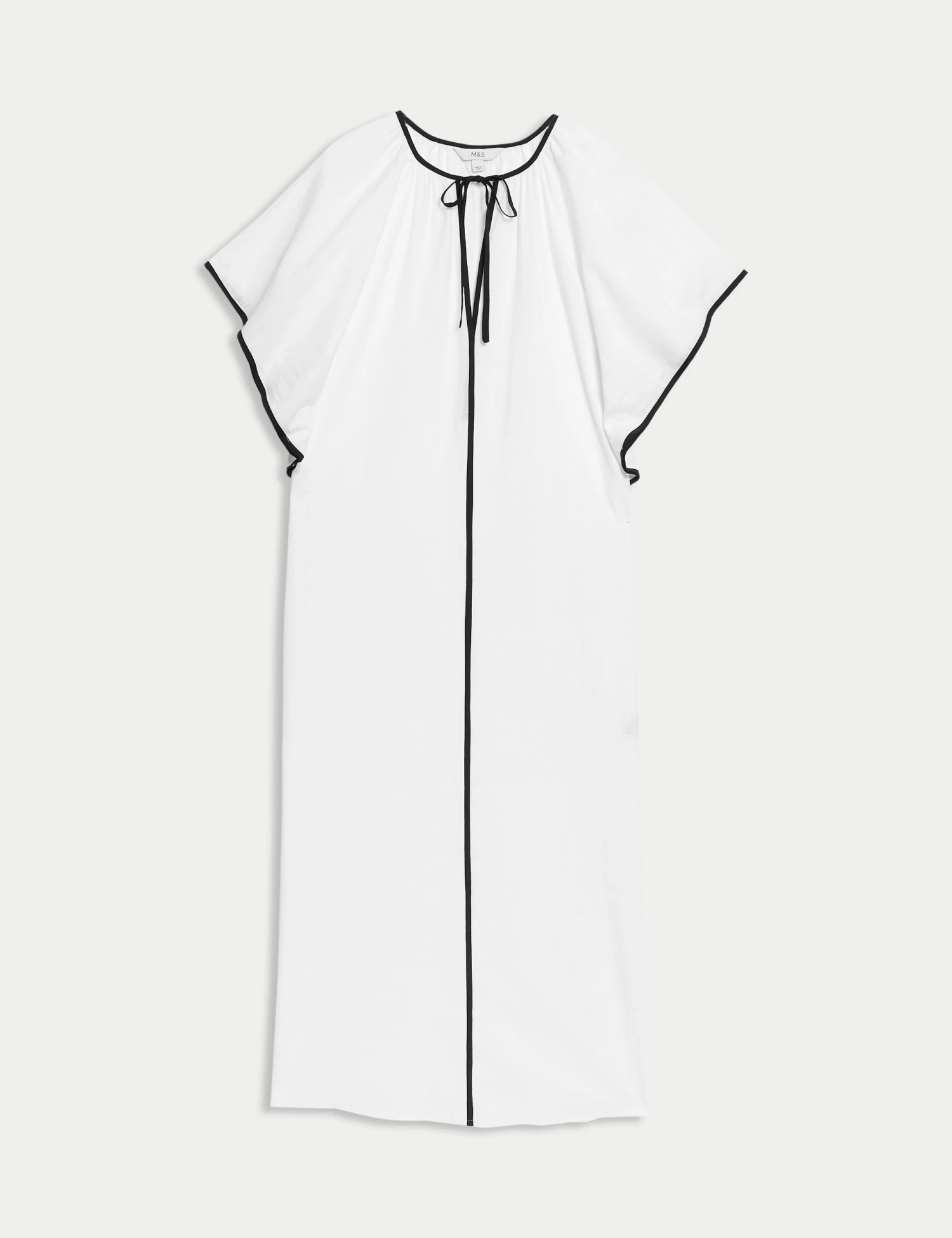 Pure Cotton V-Neck Kaftan Beach Dress 2 Pure Cotton V-Neck Kaftan Beach Dress - Image 2