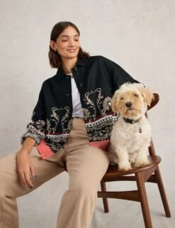 WHITE STUFF Pure Linen Printed Lightweight Jacket