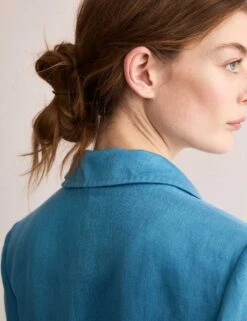 Jaeger Pure Linen Straight Back Tie Detail Blazer -Cyberjammies Store Pure Linen Straight Back Tie Detail Blazer 2