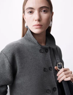 Pure Merino Wool Cropped Knitted Jacket