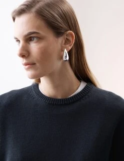 Pure Merino Wool Ribbed Crew Neck Jumper