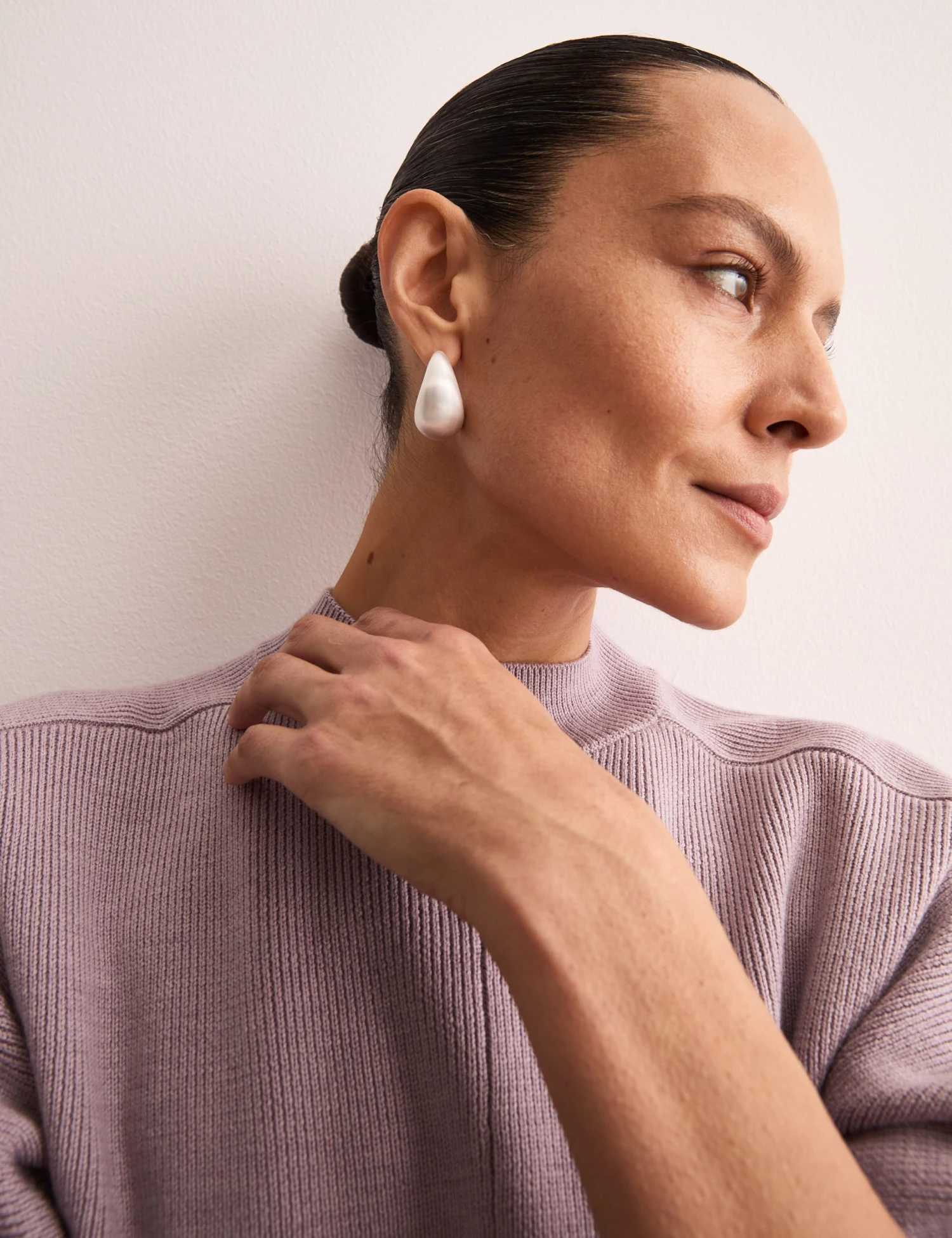 Jaeger Pure Merino Wool Ribbed Funnel Neck Jumper 4 Jaeger Pure Merino Wool Ribbed Funnel Neck Jumper - Image 4