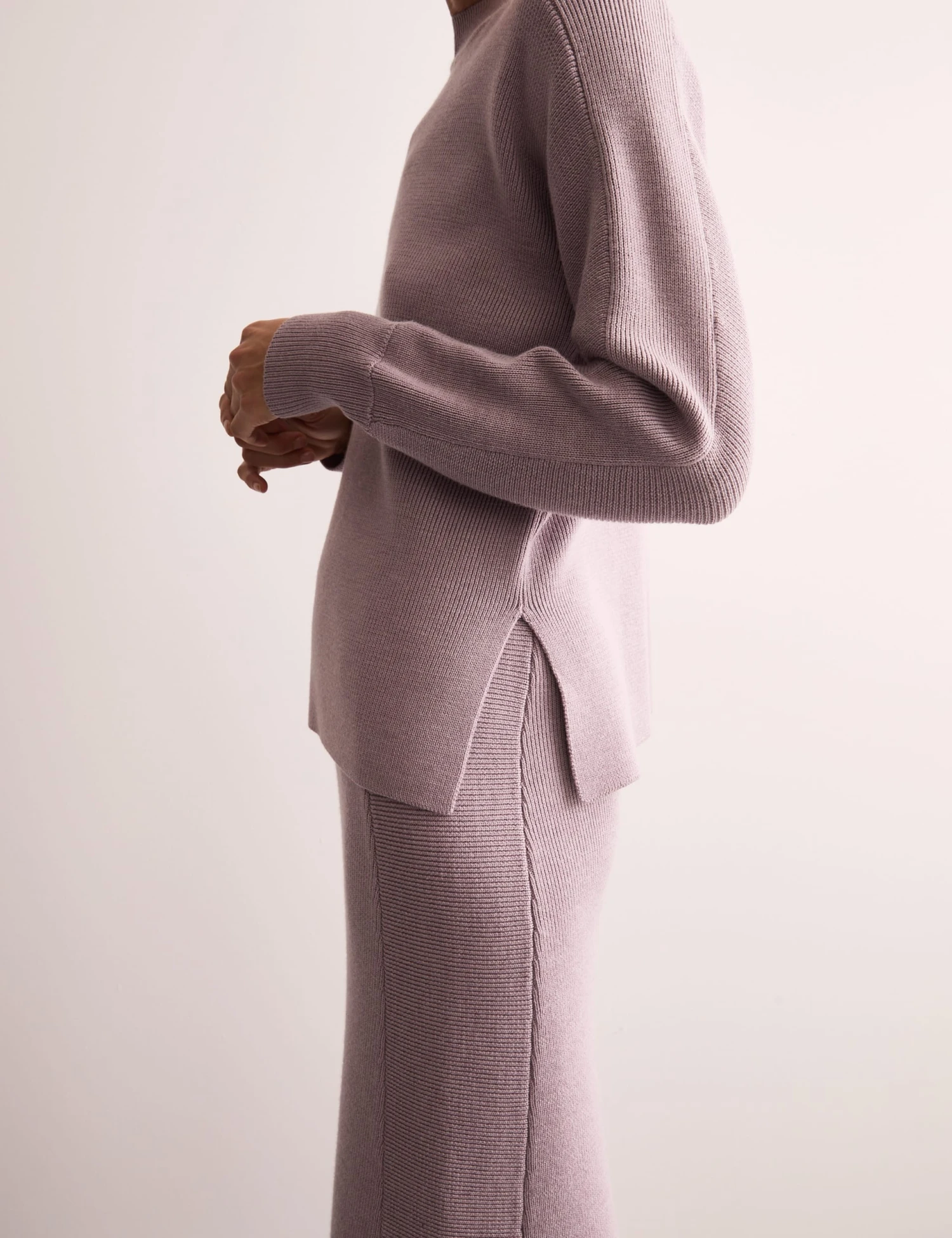 Jaeger Pure Merino Wool Ribbed Funnel Neck Jumper 5 Jaeger Pure Merino Wool Ribbed Funnel Neck Jumper - Image 5