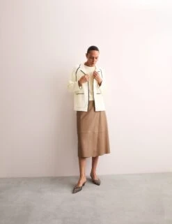 Jaeger Pure Merino Wool Tipped Detail Cardigan -Cyberjammies Store Pure Merino Wool Tipped Detail Cardigan 3