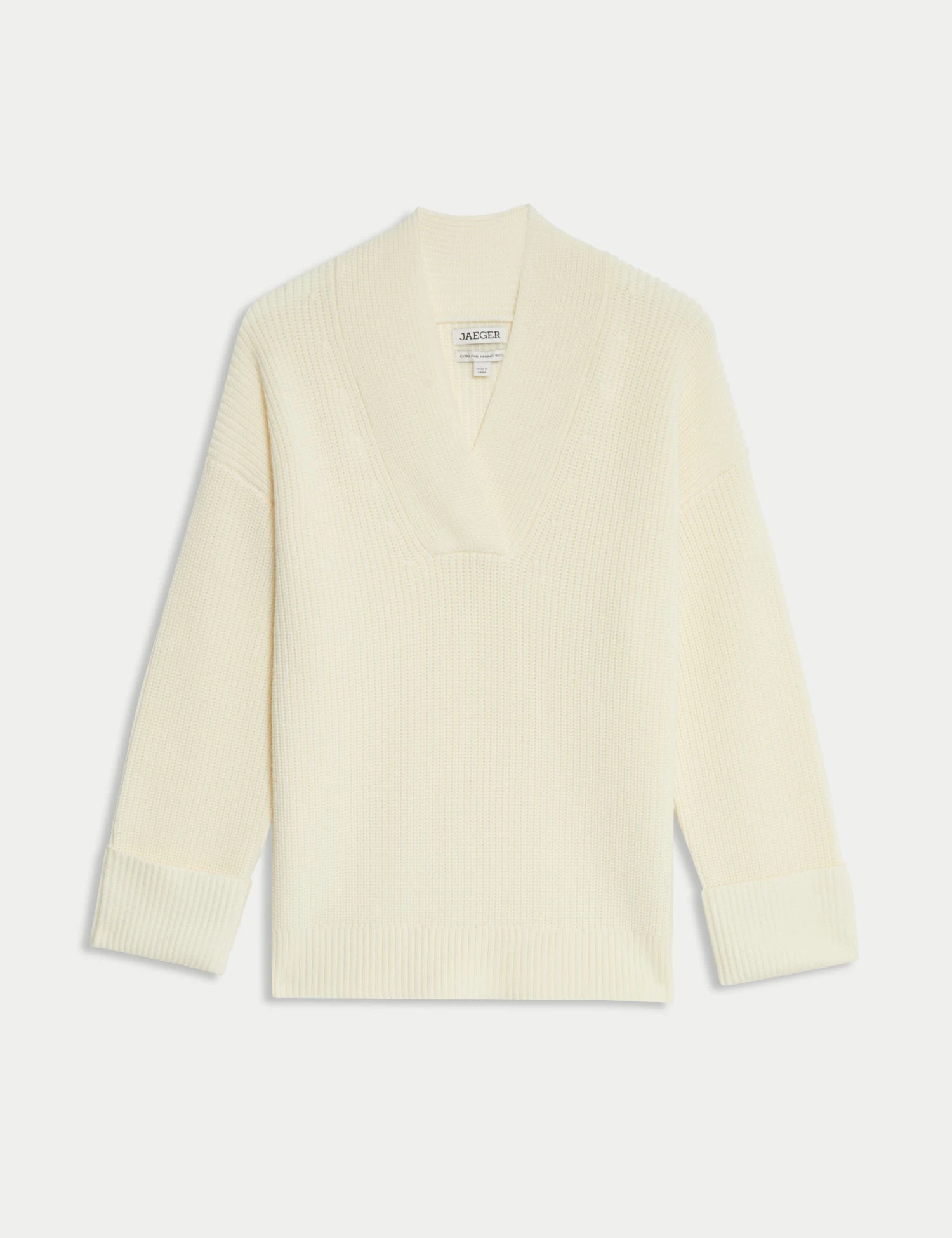 Jaeger Pure Merino Wool V-Neck Relaxed Jumper 2 Jaeger Pure Merino Wool V-Neck Relaxed Jumper - Image 2