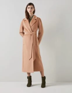 Pure Wool Belted Longline Coat