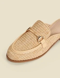 Raffia Bar Slip On Flat Mule Loafers -Cyberjammies Store Raffia Bar Slip On Flat Mule Loafers 5