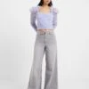 French Connection Relaxed Pure Cotton Mid Rise Wide Leg Jeans
