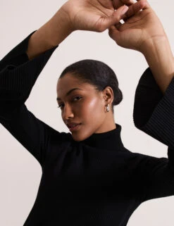 Ribbed Roll Neck Fluted Sleeve Jumper 21 Ribbed Roll Neck Fluted Sleeve Jumper -Cyberjammies Store Ribbed Roll Neck Fluted Sleeve Jumper 5