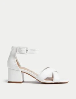 Wide Fit Ankle Strap Block Heel Sandals