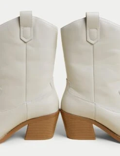 Leather Cow Boy Block Heel Ankle Boots -Cyberjammies Store SD 01 T02 8805 SS X EC 1