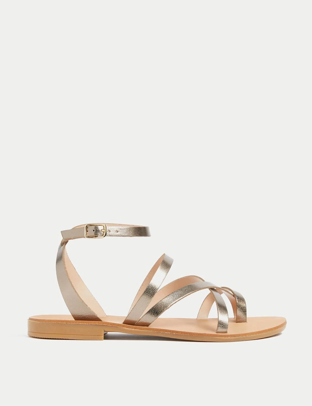Leather Strappy Flat Sandals 1 Leather Strappy Flat Sandals
