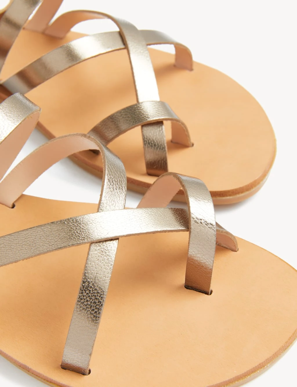 Leather Strappy Flat Sandals 3 Leather Strappy Flat Sandals - Image 3