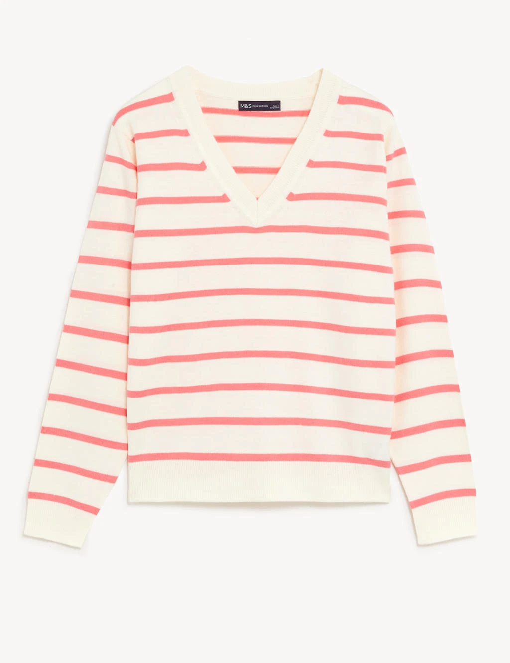 Supersoft Striped V-Neck Jumper 2 Supersoft Striped V-Neck Jumper - Image 2