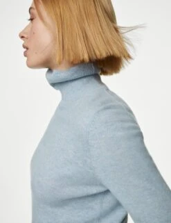Pure Cashmere Roll Neck Jumper