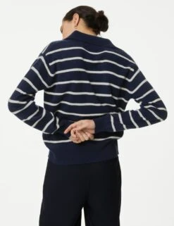 Pure Cashmere Striped Collared Jumper -Cyberjammies Store SD 01 T38 3819S F4 X EC 3