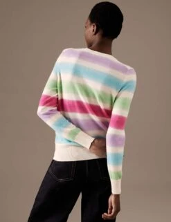 Pure Cashmere Striped Crew Neck Jumper -Cyberjammies Store SD 01 T38 3995A ZZ X EC 3