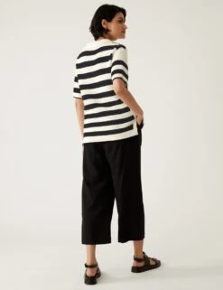 Pure Cotton Striped Collared Knitted Top -Cyberjammies Store SD 01 T38 6193S F4 X EC 2