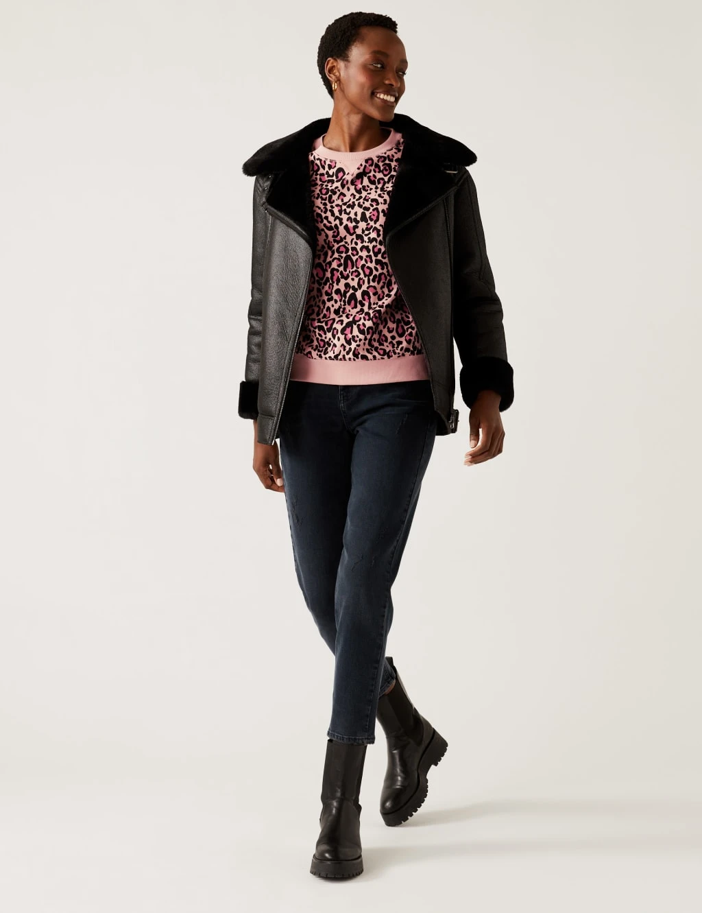 Cotton Rich Printed Crew Neck Sweatshirt 1 Cotton Rich Printed Crew Neck Sweatshirt