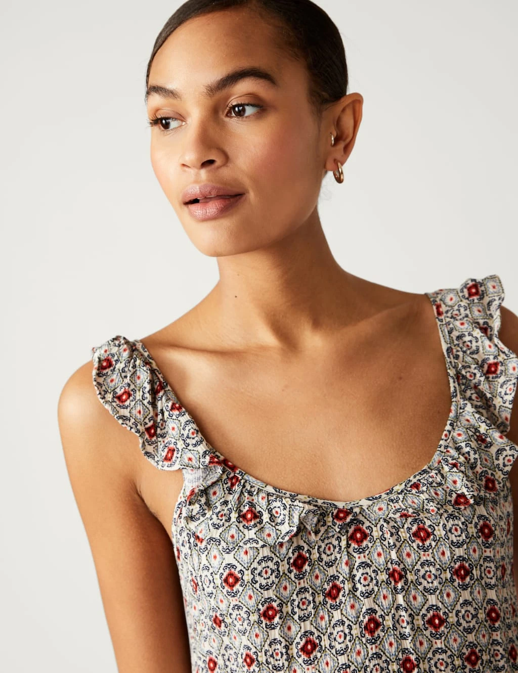 Printed Square Neck Midaxi Column Dress 4 Printed Square Neck Midaxi Column Dress - Image 4