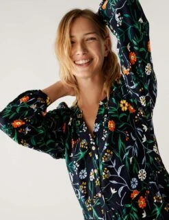 Floral Button Detail Midaxi Tiered Dress 8 Floral Button Detail Midaxi Tiered Dress -Cyberjammies Store SD 01 T42 7015V ZZ X EC 2