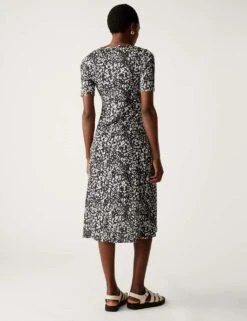 Mesh Jersey Printed Midi Column Dress -Cyberjammies Store SD 01 T42 7963 Y4 X EC 3