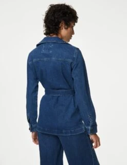 Denim Belted Revere Collar Jacket -Cyberjammies Store SD 01 T49 3033 QQ X EC 3