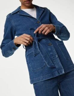 Denim Belted Revere Collar Jacket -Cyberjammies Store SD 01 T49 3033 QQ X EC 4