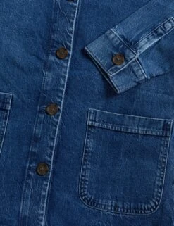 Denim Belted Revere Collar Jacket -Cyberjammies Store SD 01 T49 3033 QQ X EC 6