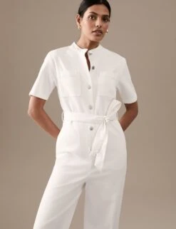 Denim Belted Short Sleeve Jumpsuit -Cyberjammies Store SD 01 T50 4053T P6 X EC 1